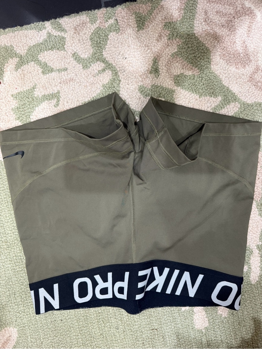 Nike Olive Green Shorts with Branded Waistband